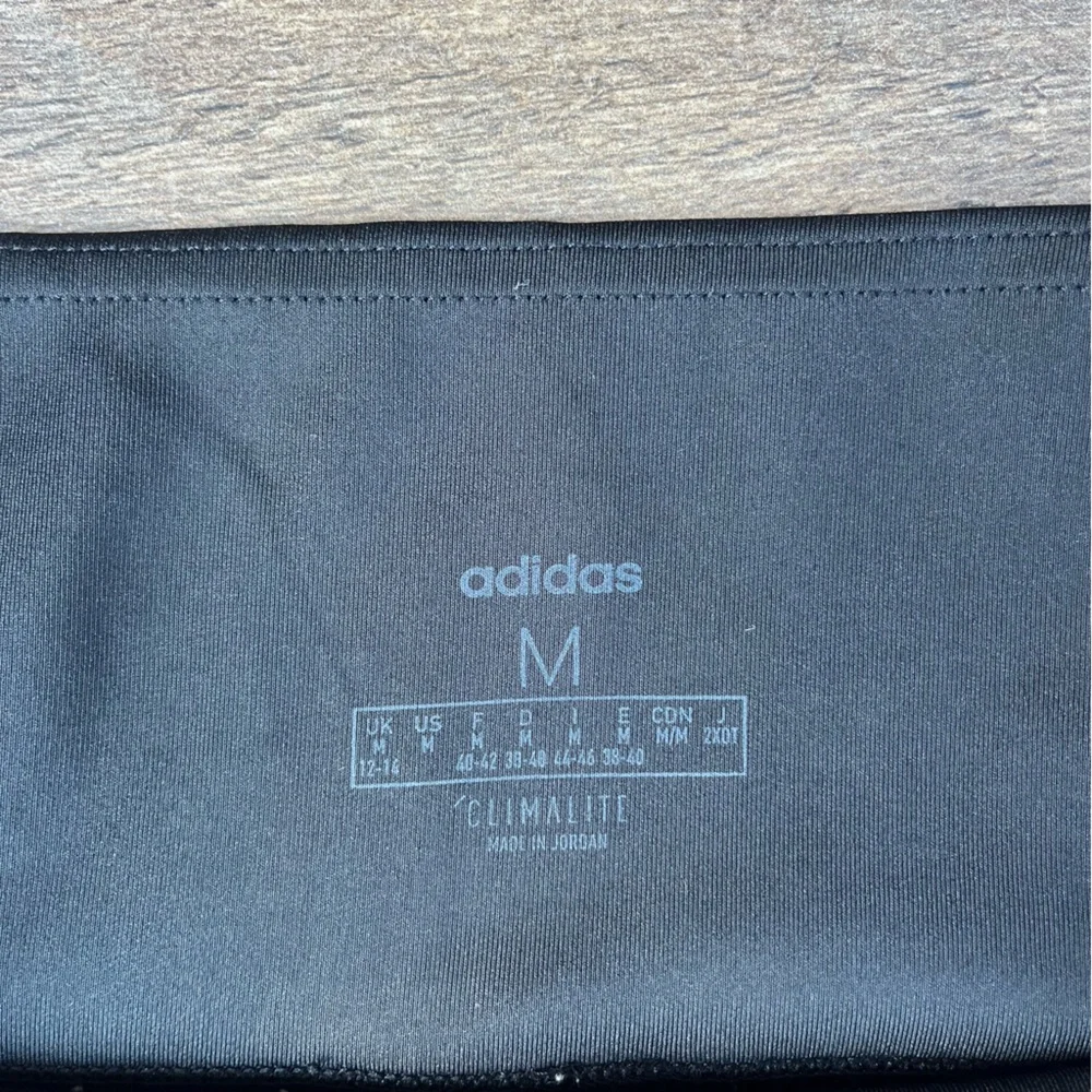 Adidas Climalite Black Leggings with White Stripes Medium - Picture 7 of 7